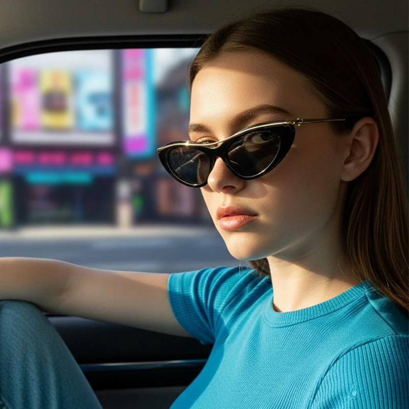 

Классические солнцезащитные очки «кошачий глаз» в маленькой оправе, персонализированные, высококачественные, модные, повседневные женские очки для отдыха на природе, с защитой UV400