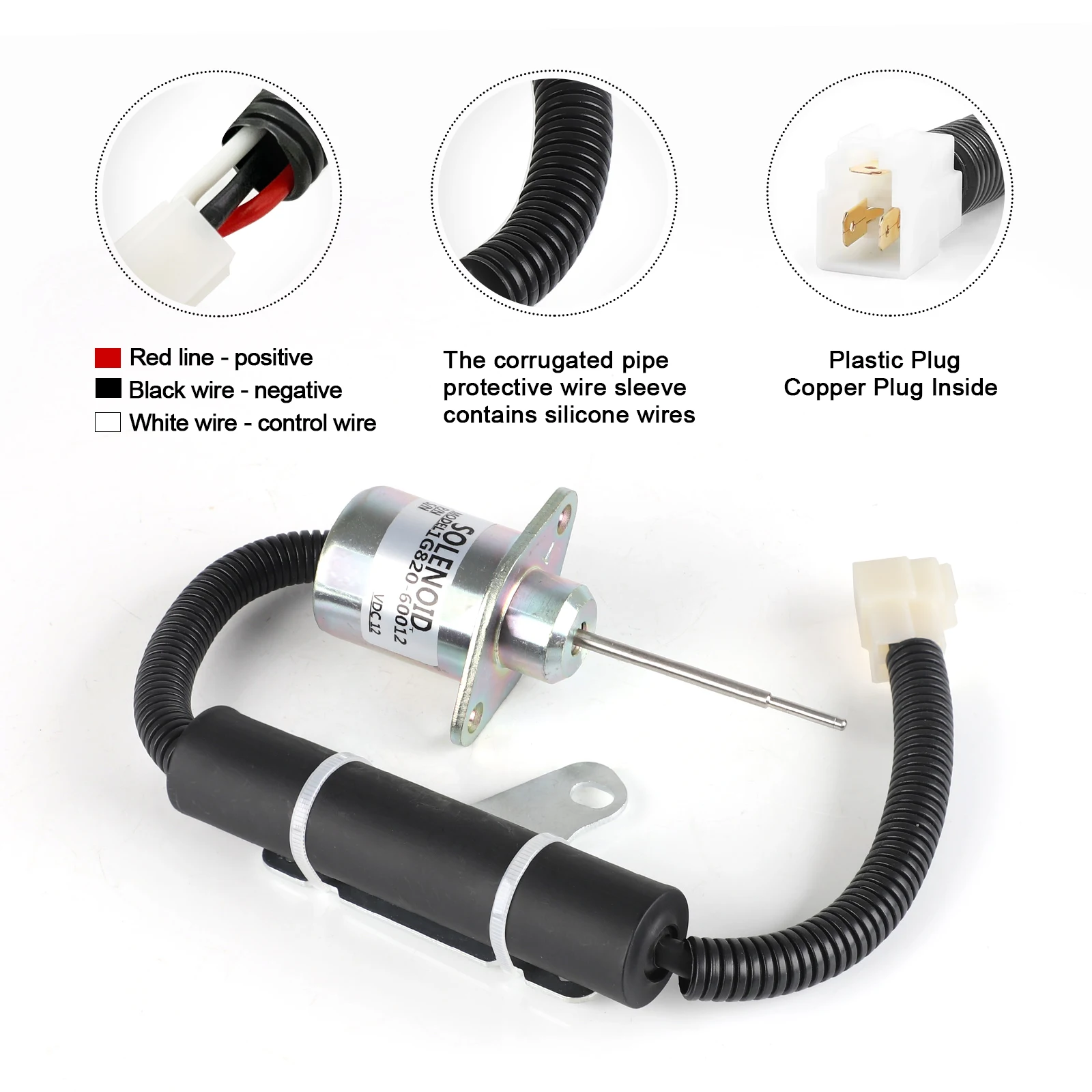 Detalhe 3 de Válvula solenoide 12V Gás e combustível