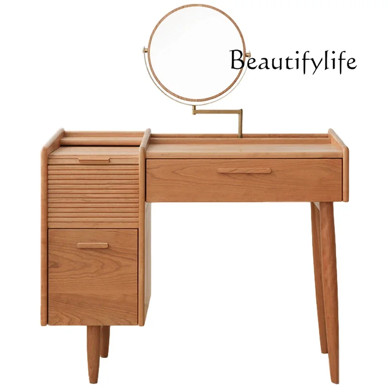 

Dresser Solid wood cherry wood dressing table Modern simple bedroom Small retro log dressing table