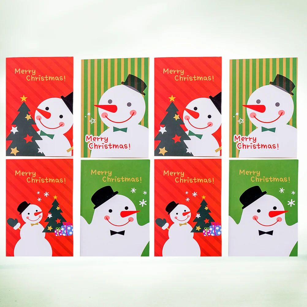 48pcs Pocket Organizer Cartoon Notebook Christmas Themed Lovely Notebook for Children Christmas Snowman Design (Random Style)