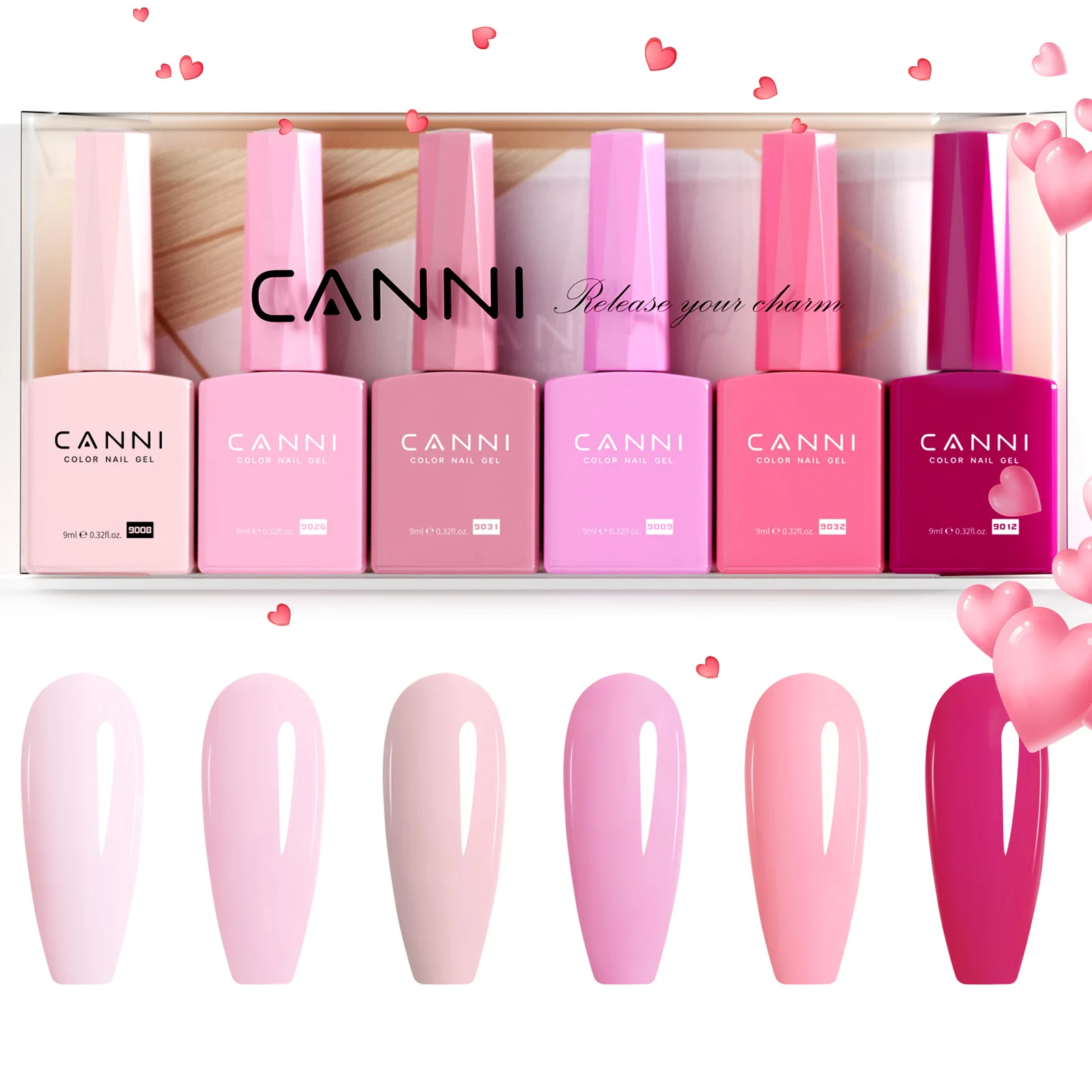 9 ml CANNI Gel-Nagellack, HEMA-FREI, TPO-FREI, runder Pinsel, wunderschöne Farbe, Soak Off UV-LED, semi-permanenter Gel-Lack, Winternägel – Detail 6