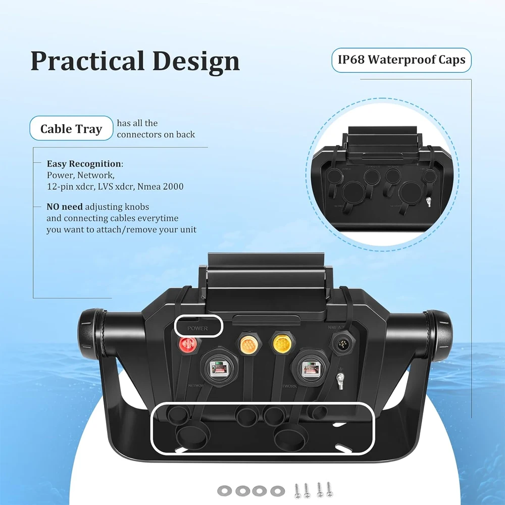 Bail Mount with Quick-Release Cradle Replacement for Garmin ECHOMAP Ultra 102sv 106sv, Fish Finder Chartplotter Mount Bracket