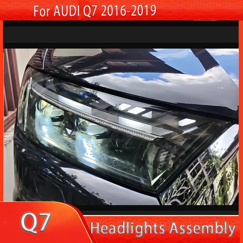 

Автомобильный светодиодный фонарь для Audi Q7 светодиодный фонарь 2016-2019, передний DRL указатель поворота в сборе, модифицированные автомобильные аксессуары