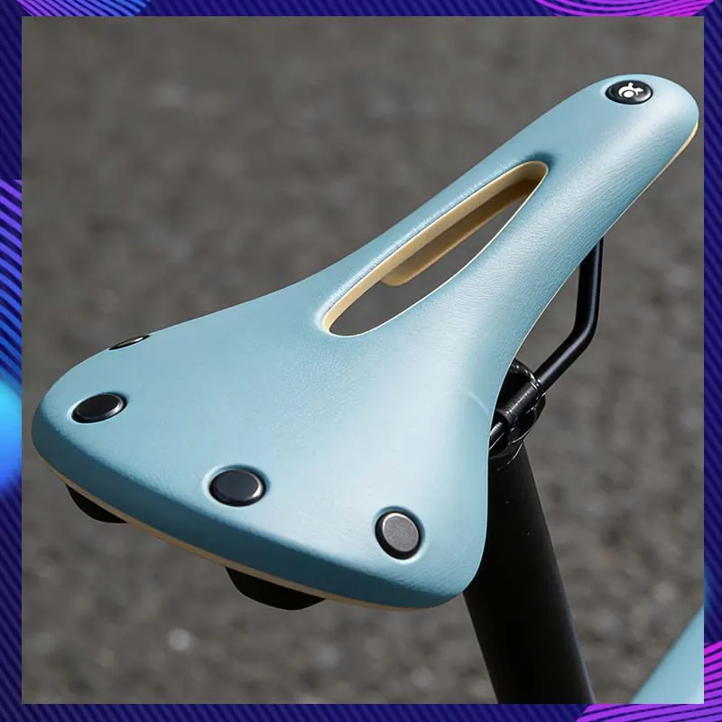 Image of Retro-Fahrradsattel, hohles, stromlinienförmiges Design, weicher, bequemer Sattel für Rennrad, Faltrad, Fahrradsitz, Fahrradteile