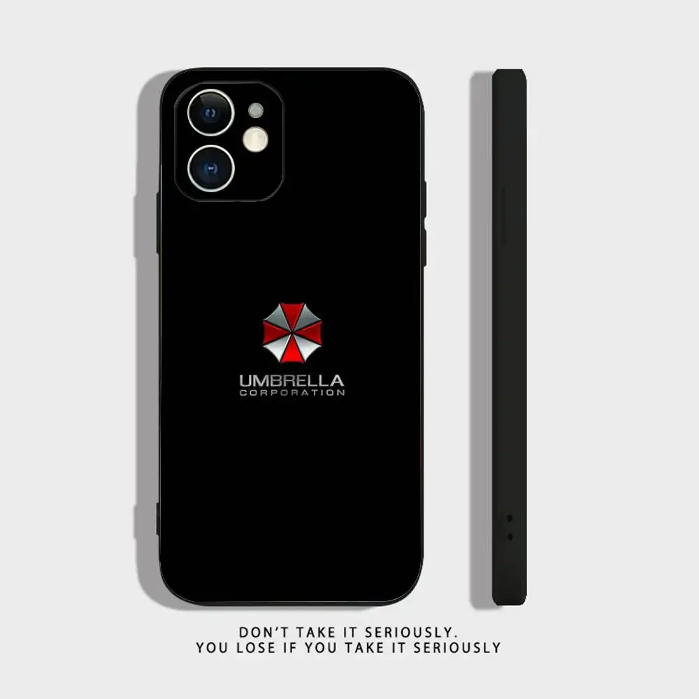 حافظة هاتف Umbrella Corporation لهاتف iPhone 16,15,14,13,12,11,Pro,X,XS,Max,XR,Plus,Mini Soft Silicone Black مقاومة للصدمات من مادة TPU