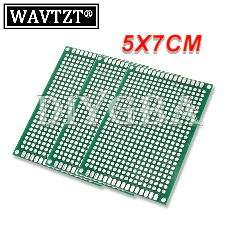 5PCS/Lot 5*7CM Universal Board Breadboard Dual Side Tin Experimental Board Green Oil Fiberglass Board Double-Sided PCB 5x7cm