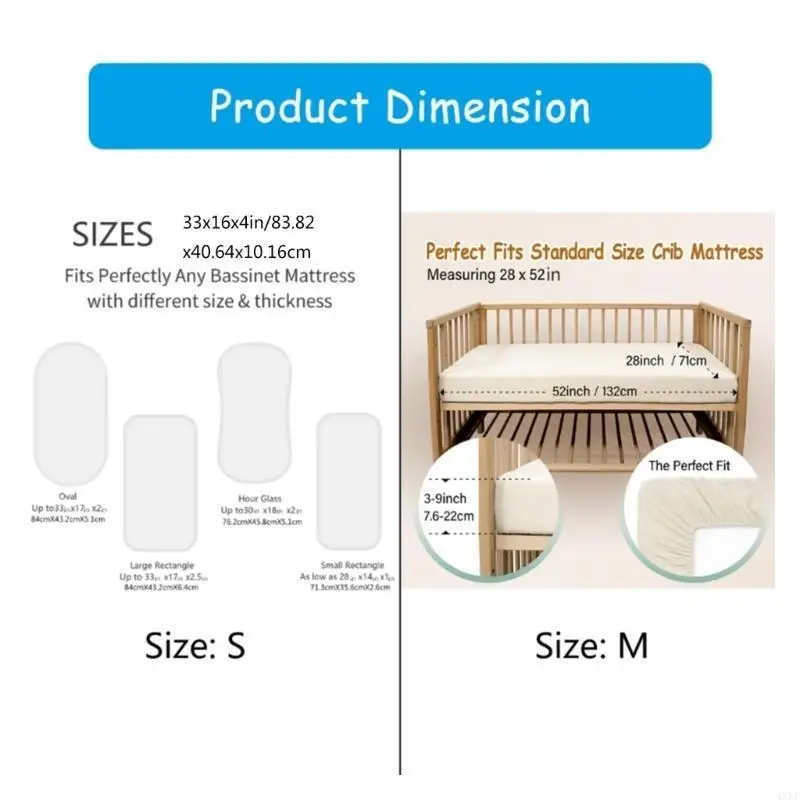 قطعتان من ملاءة سرير الأطفال القابلة للتنفس، غطاء وسادة تغيير الحفاضات القابل للفصل #6