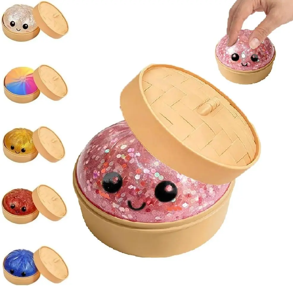 

Glitter Dumpling Squishy, 2026 Upgrade Dumpling Squishy Mystery Box, Colorful Dumplings Stress Balls Fidget Sensory Toy, Stockin