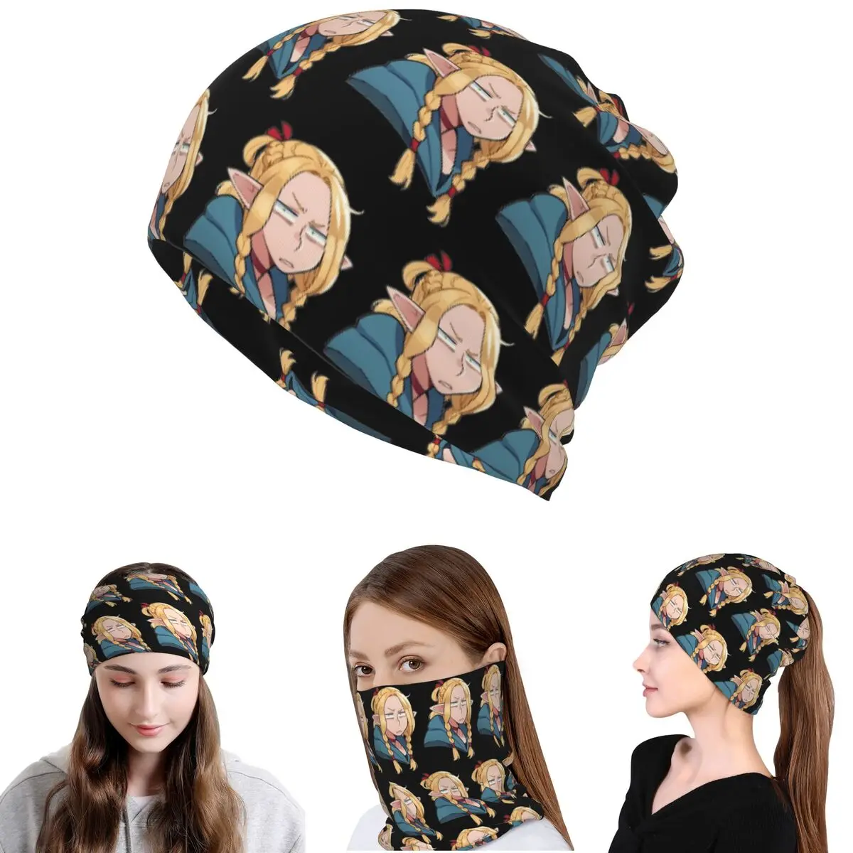 

Dungeon Meshi Senshi Delicious In Dungeon Bandana Neck Cover Wrap Scarf Balaclava Beanies Hat Unisex Adult Windproof