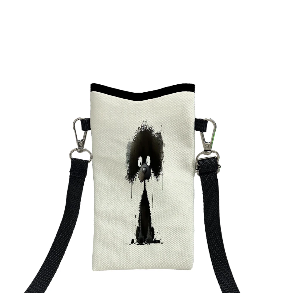 

White Simple Graffiti Crossbody Bag Print Phone Walletwith Adjustable Shoulder Strap Unisex Design for DailyUse,Travel,Gift 7.10