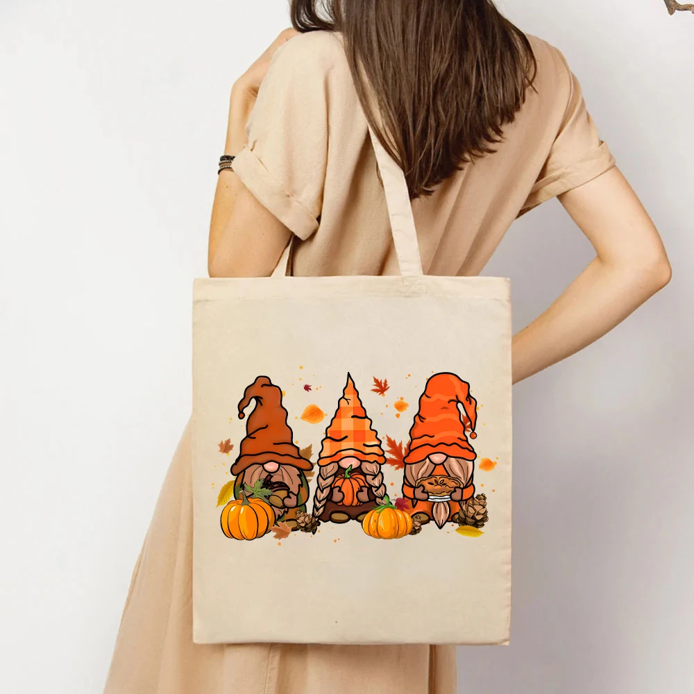 Gnomes Fall Women's Handbags Cute Gnome Tote Bag's Thanksgiving Women's Handbag's Gift for Thanksgiving Tote Bags Fall Gift Bags