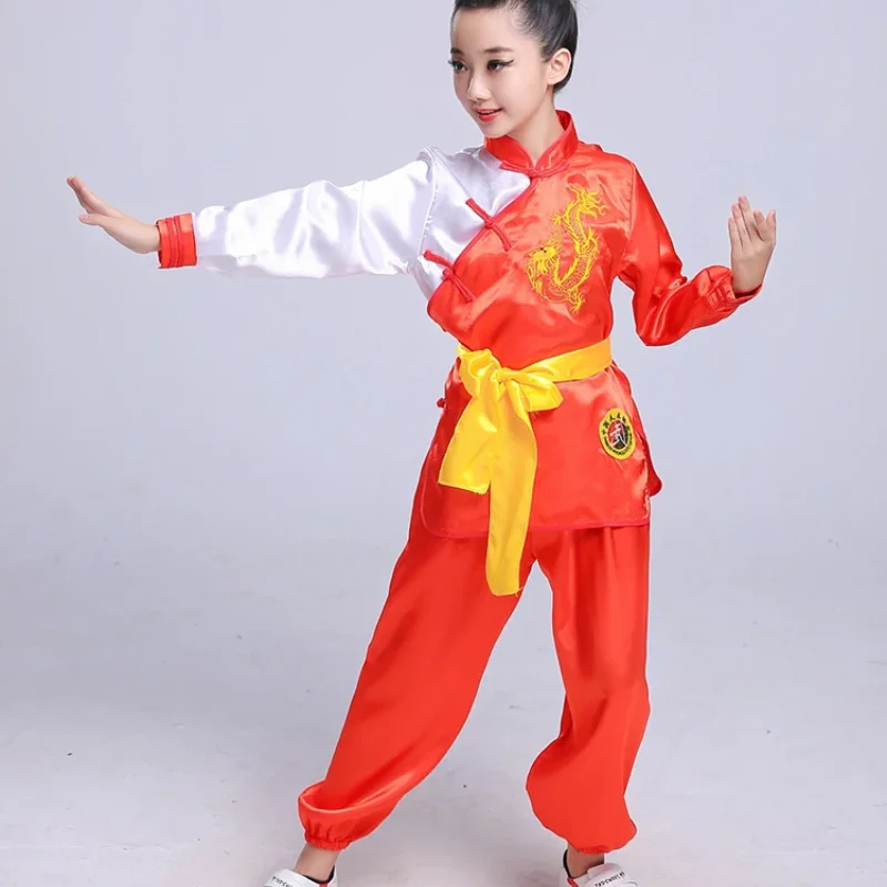 Children Chinese Traditional Wushu Clothing for Kids Martial Arts Uniform Kung Fu Suit Girls Boys Stage Performance Costume Set