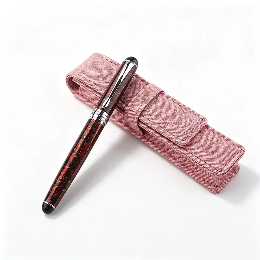 Ручка-роллер Jinhao 750 с красным мраморным узором, металлическая шариковая ручка, роскошная деловая ручка для подписи, в футляре