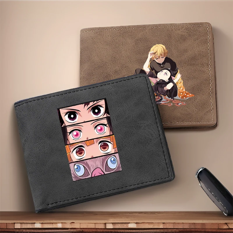 

Demon Slayer Anime Agatsuma Zenitsu Men Wallet PU Zipper Purse Wallet Men Causal Card Horders Quality Short Wallet Men Purse