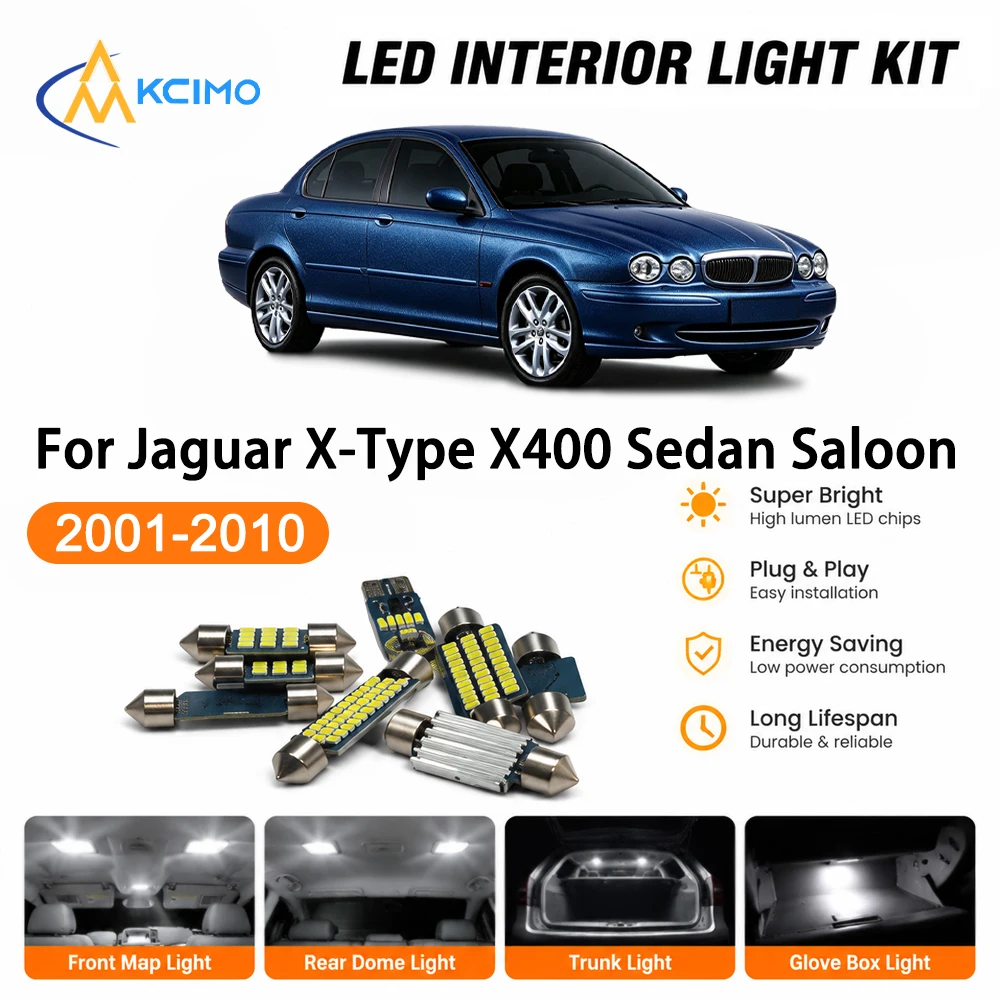 High Quality Atmosphere LED Interior Lightng Kit For Jaguar X-Type X400 Sedan Saloon 2001-2010, Easy Install Ambient Map Light