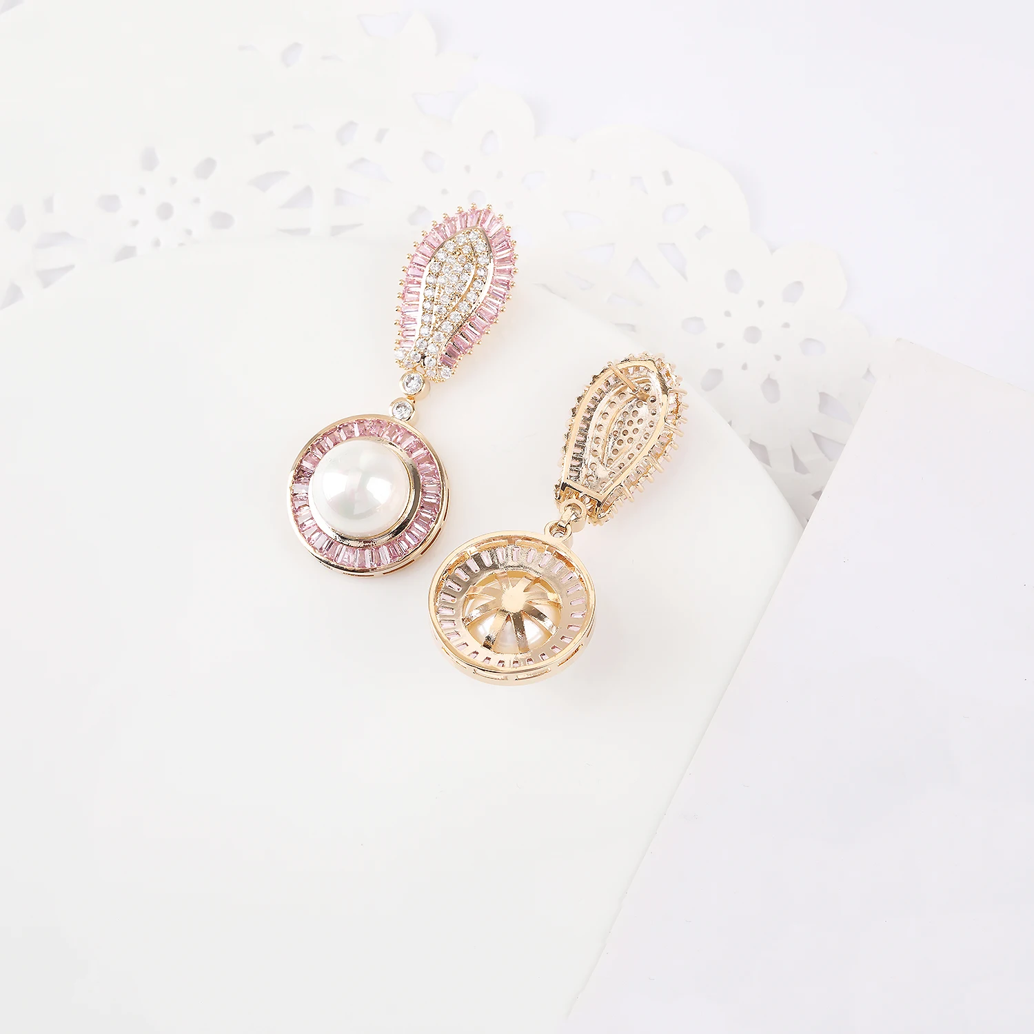 Fashion Cubic Zircon Drop Earrings for Wedding, Pearl Earring for Bride, Women Girl Gift Spring Jewelry Accessories CE11832