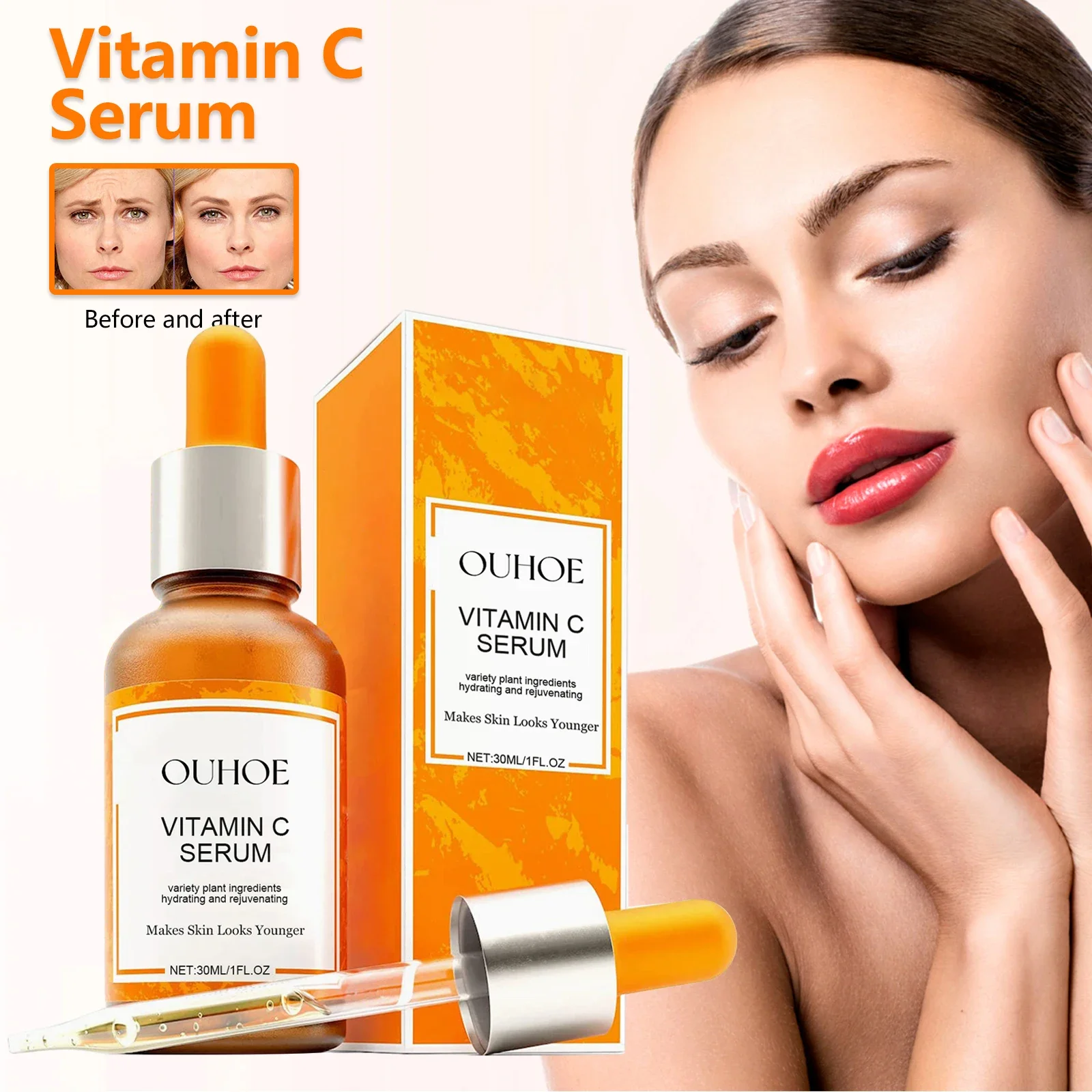 Vitamin C Facial Serum Reduce Fine Lines Improve Dry Skin Firming Moisturizing Easy To Absorb Face Prevent Aging Care Essence