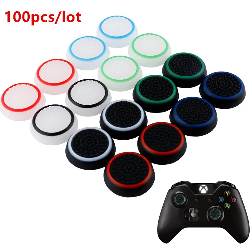 

100pcs/lot Silicone Noctilucent Thumb Grip Analog Stick Caps Joystick Thumbstick Cap Cover for PS3, PS4, Xbox 360, Xbox One