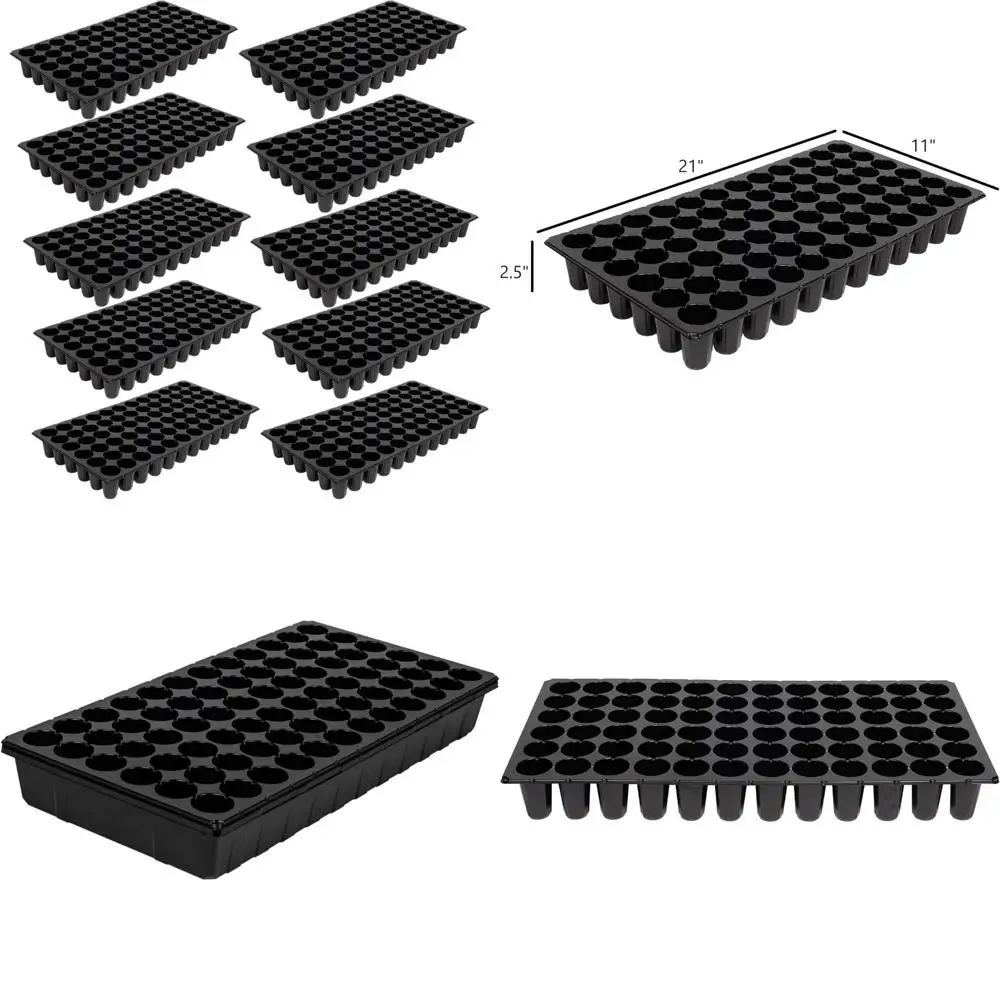 

Набор сверхмощных круглых подносов с 72 ячейками из 10 штук, черный, подходит для садоводства в теплице и помещениях.