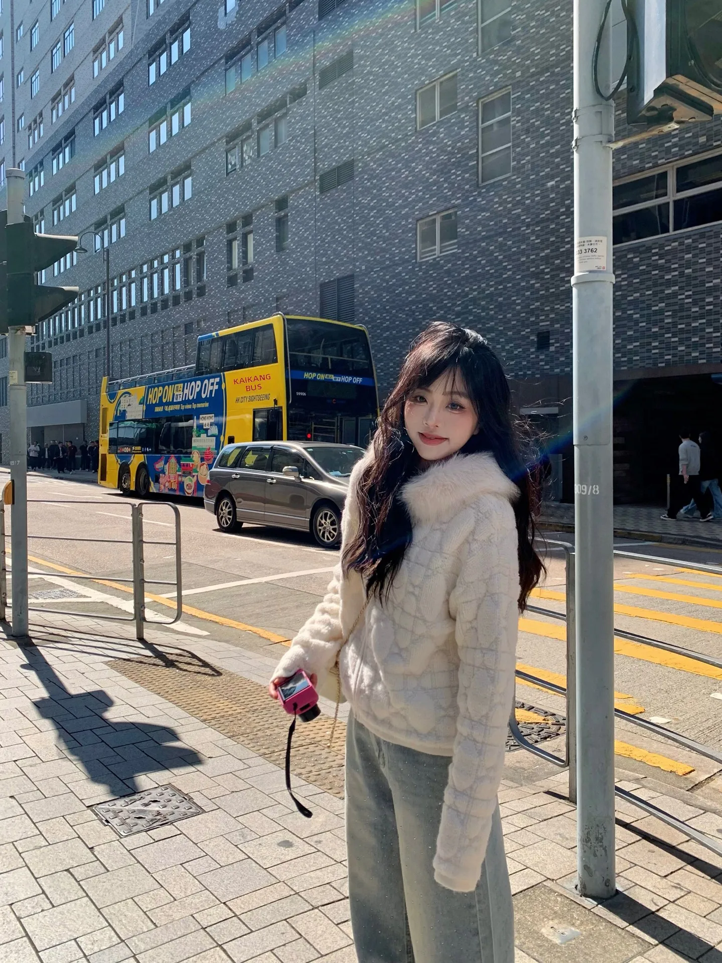 

Lo Yang Cheng Early Spring Soft Cozy Women's Jacket with Hat Loose Slimming Rhombus Patterned Outerwear Standard Fit Short Coat
