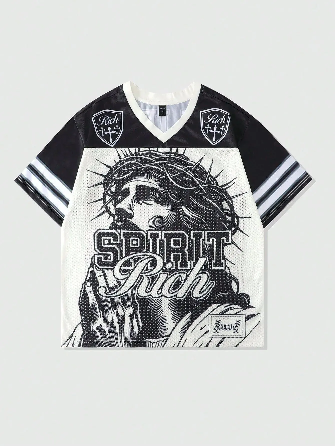 2026 Summer Men's T-shirt with Jesus Print Breathable Lightweight Casual Roller Skating Hip-Hop Style Male T-shirt