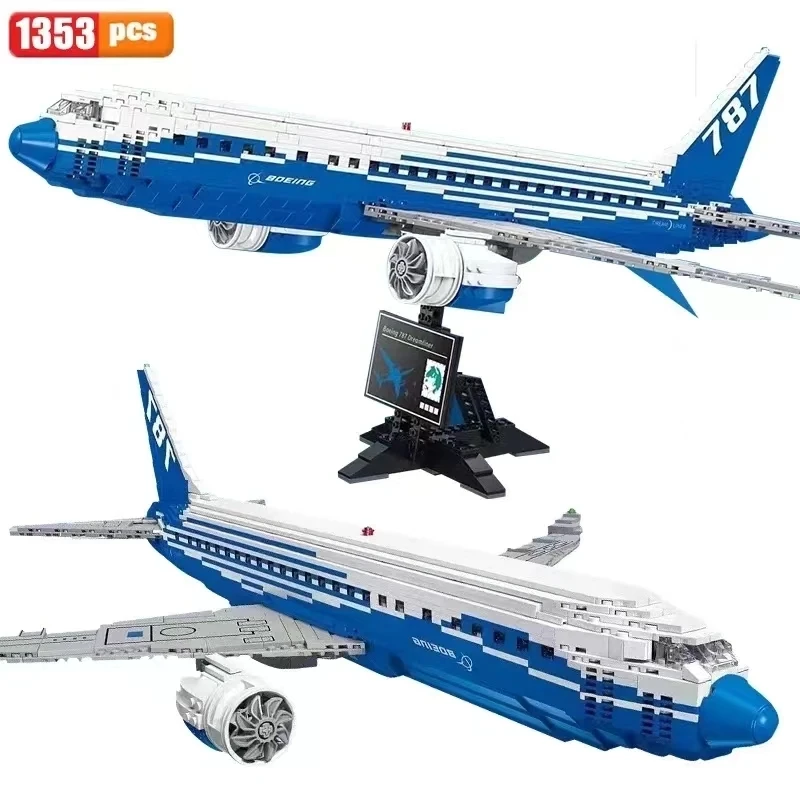 1353PCS Airline The Boeing 787 Dreamliner Building Blocks City Airplane Passenger Plane Transport Plane Bricks Toys For Kids