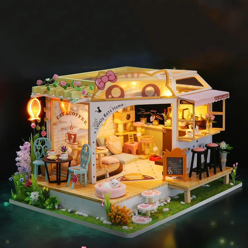 

Kids Toys Diy Dollhouse Assemble Wooden Miniatures Doll House Furniture Miniature Dollhouse Puzzle Educational Toys For Children