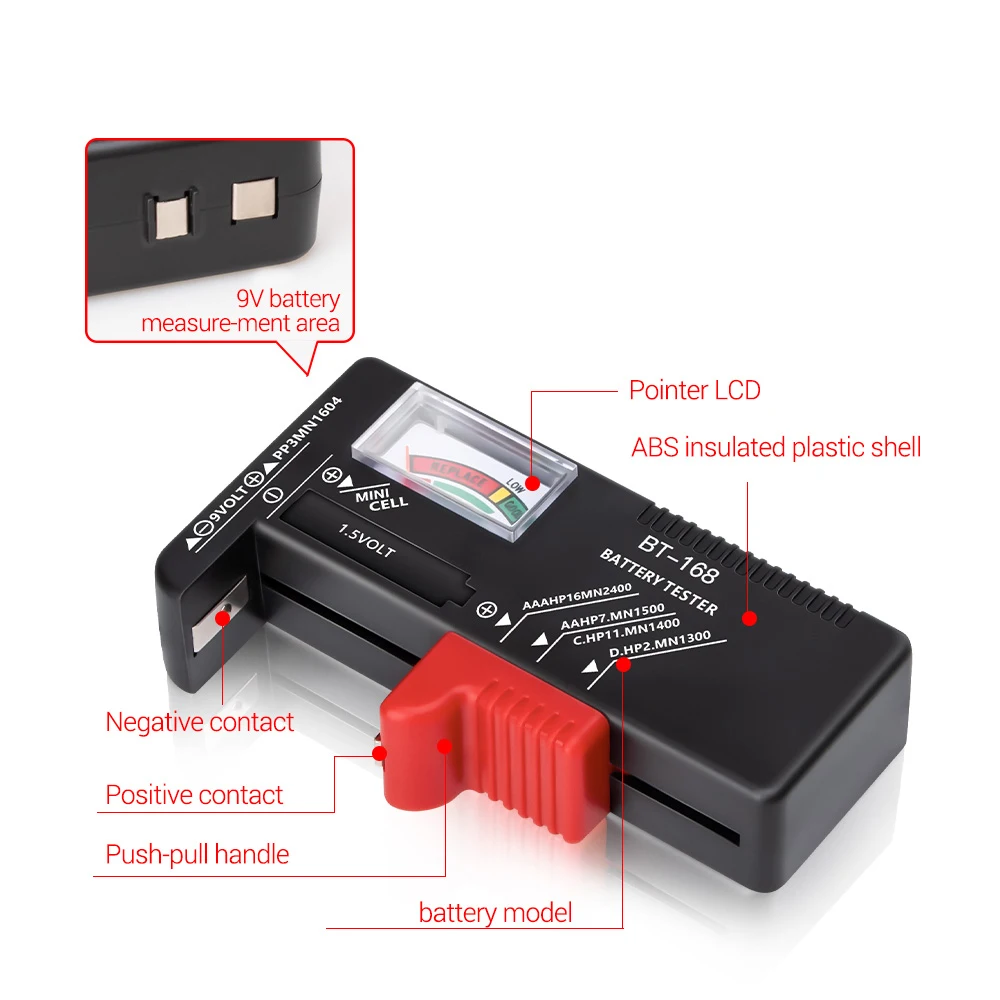 Tester per batteria digitale da 1 ~ 6 pezzi Display LCD rilevatore di capacità della batteria a bottone AA/AAA strumenti diagnostici di capacità