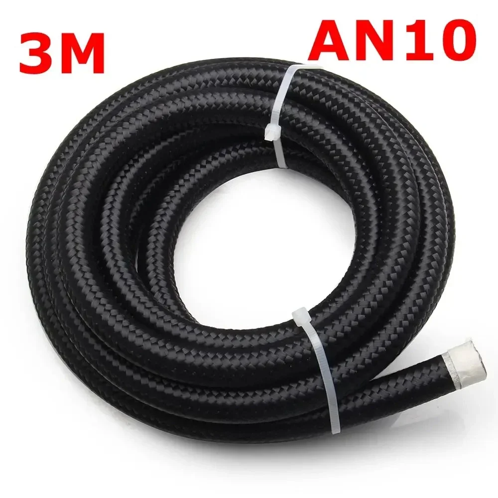 1M 3M 5M Brandstofslang Olie Gasleiding AN4 AN6 AN8 AN10 AN12 Koeler Slang Lijn Buis Nylon Roestvrij Staal Gevlochten CPE Rubber