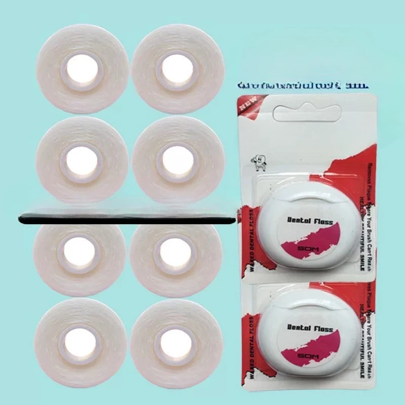 

50 meters of dental floss roll, polyester thread roll, micro-wax smooth picking, cleaning between teeth, ultra-fine hand thread