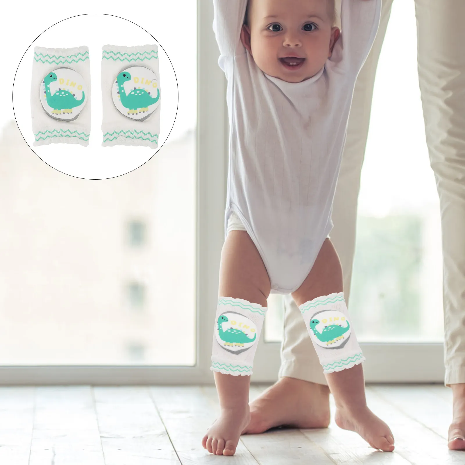 

1Pair Breathable Summer Knee Pads Premium Material Sweat Absorbing Protective Cartoon Pads for Crawling Elastic