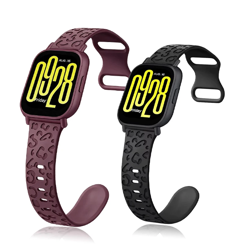 Sport Silicone Bracelet correa redmi watch 5 active bands Engraved Leopard Straps for Redmi Watch 5 Active/5 Lite 22mm Band