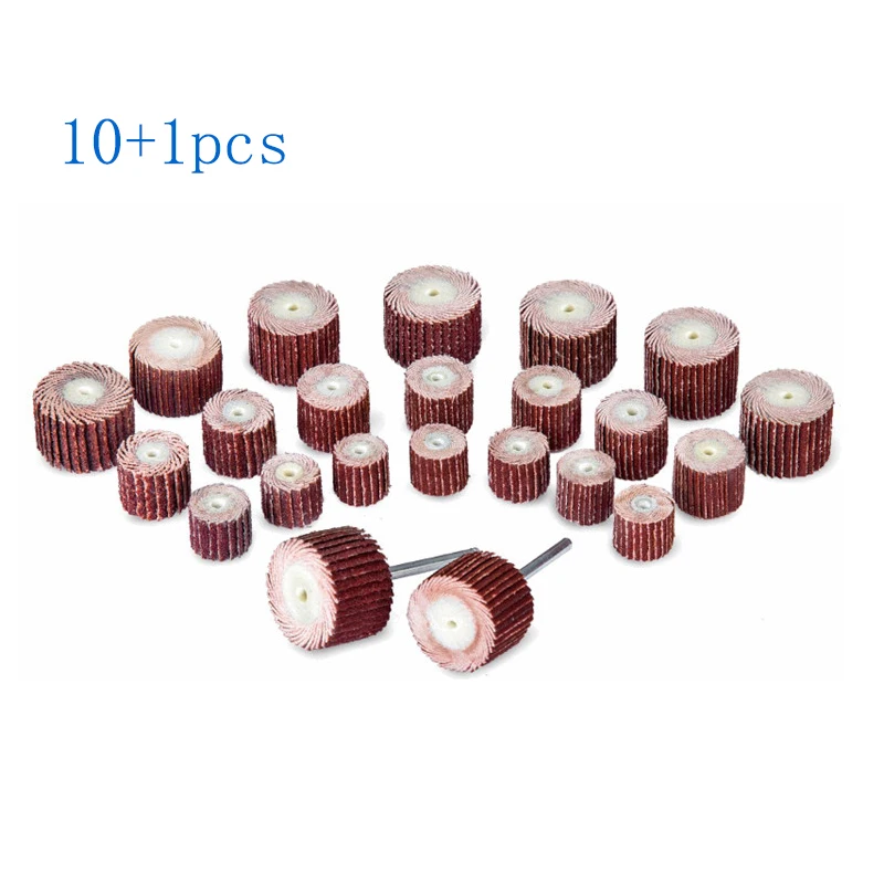 8-20mm 10pcs movable handle louver wheel grinding head 80-600 grit grinding wheel suitable for grinding rotating tools with spin