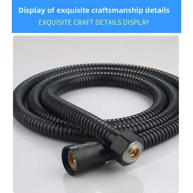1.5/2m Stainless Steel Shower Hose Metal Hot Water Pipe Bathroom Spray Head Shower Tool High Resilience General Water Pipe