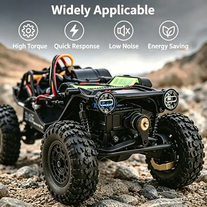 E15A 1/30 Radio vessel Mini Motor Machined Aluminum Case Steel Gear 1.3kg Turn 0.050sec Speed for SCX30 Lightweight 7g