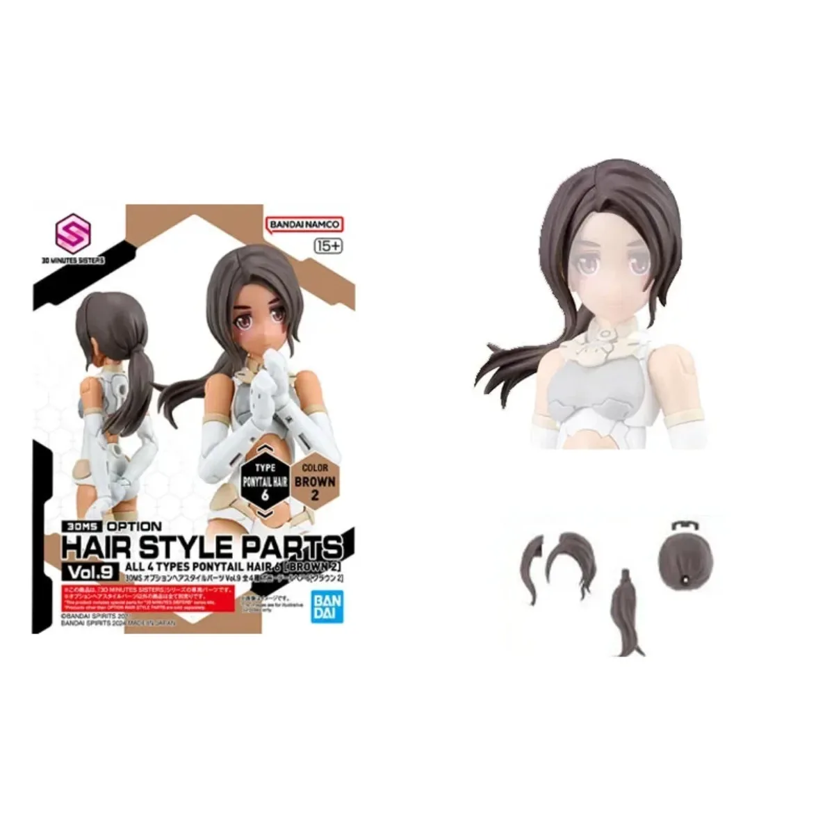 Bandai – modèle de dessin animé authentique 30MS, Kitsoption, pièces de Style de cheveux, Vol.9, All4 Types, jouets à cheveux courts, figurine d'action, modèle d'assemblage, cadeau