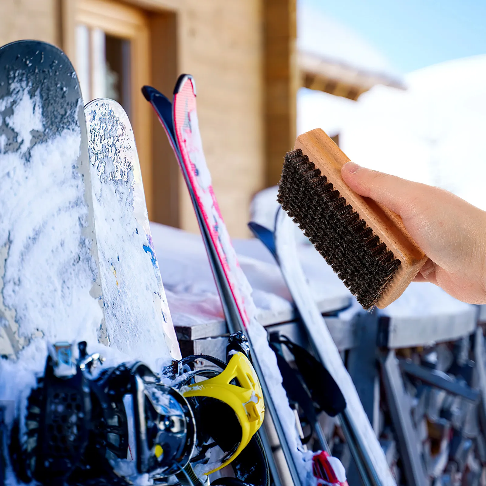 

3Pcs Ski and Snowboard Wax Brush Set Copper Wire Nylon Horsehair Manual Polishing Cleaning Tool Skiing Equipment Snowboard Gear