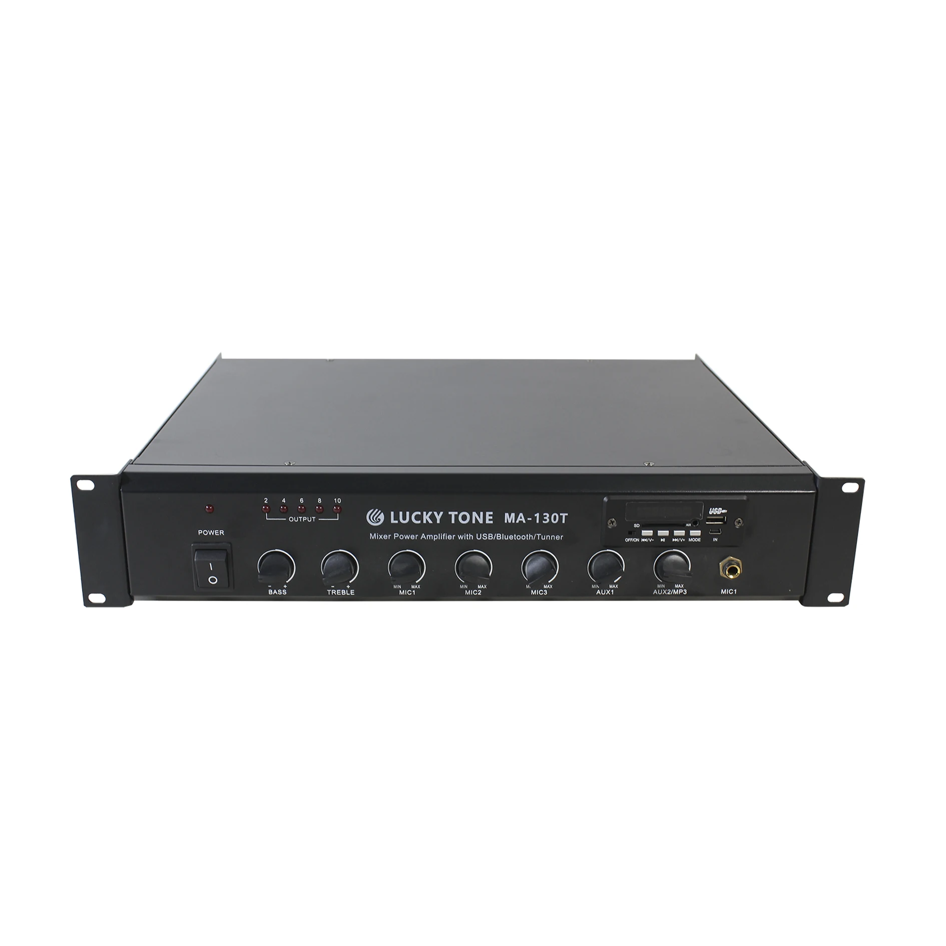 

360W 5-channel 5-input Mixer Amplifier with Tuner and Short Circuit Protection for Restaurants, Warehouses and Houses of Worship