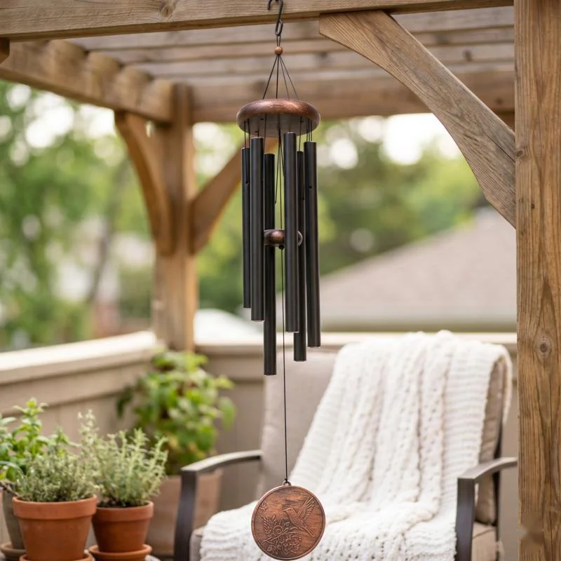 32 Inch Vintage Hummingbird Life Tree Aluminum Wind Chime Rustic Outdoor Garden Decor Gift For Home Christmas For Couples