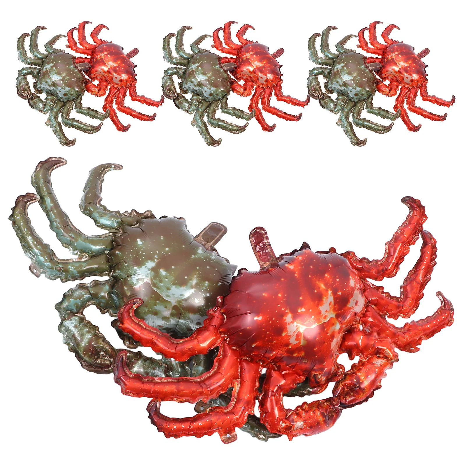

8Pcs Vibrant Crab Balloons Inflatable Foil Decor for Birthday Party Ocean Theme Carnival Festival Sea Celebration Decoration Set