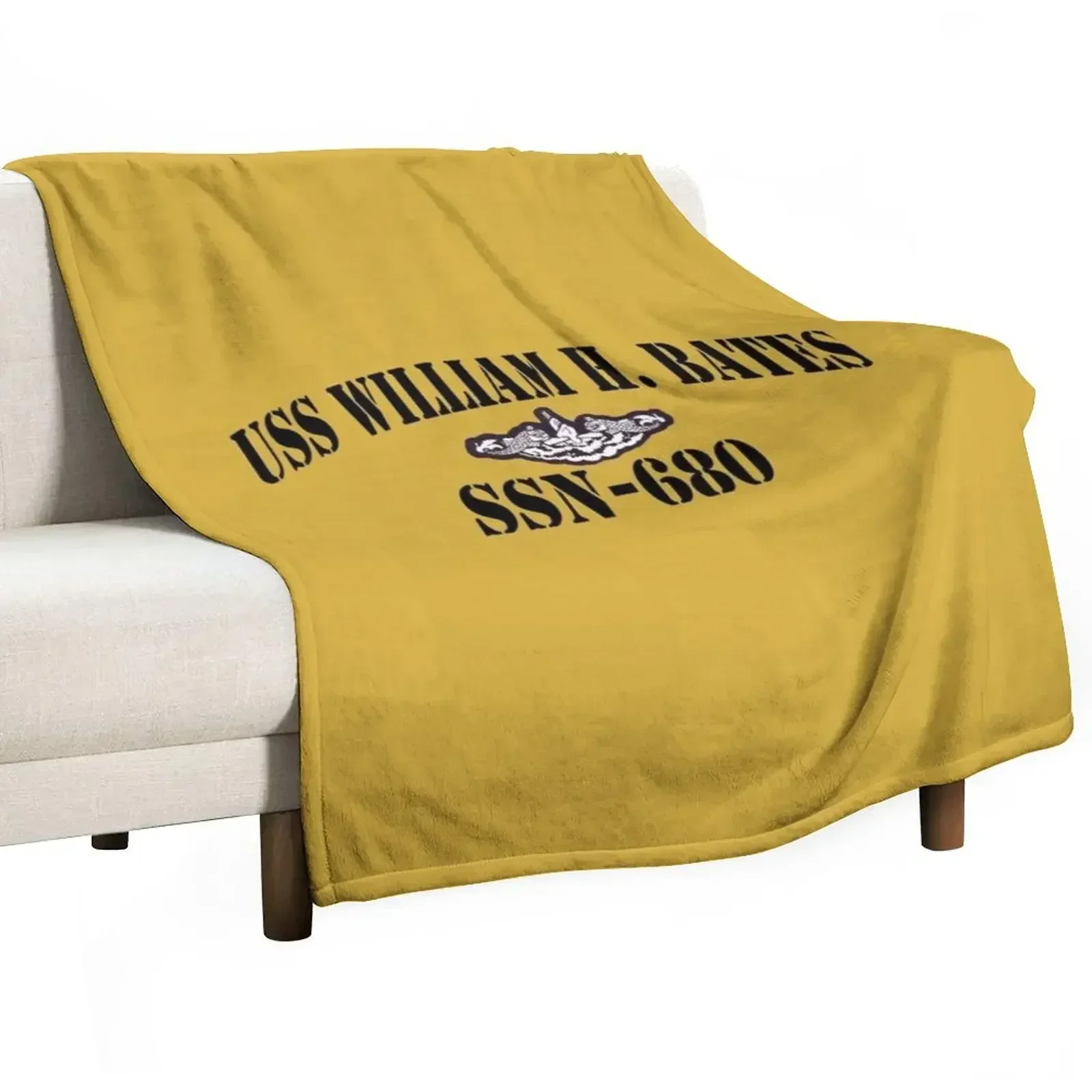 USS WILLIAM H. BATES (SSN-680) SHIP'S STORE Throw Blanket No Pilling Soft Warm Blanket for Bed