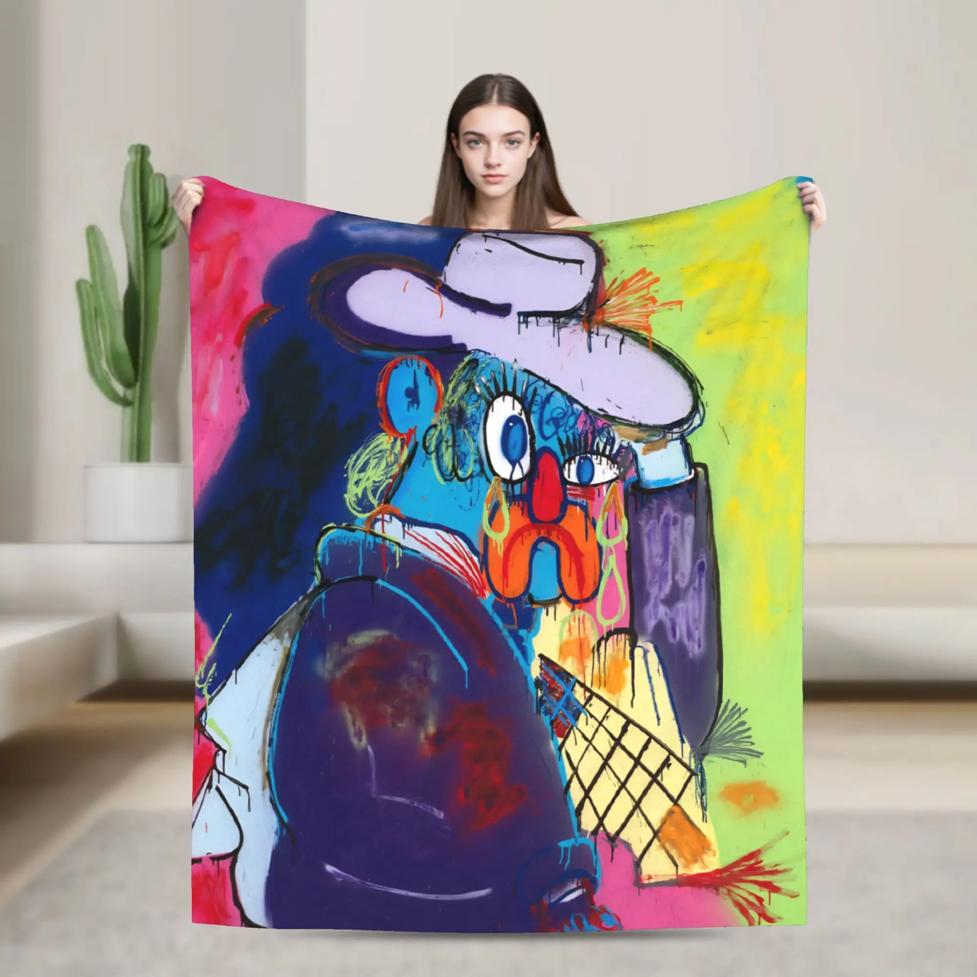 Anime Olaolu Slawn Art Blankets Flannel  Relax Lightweight Thin Throw Blanket for Sofa Bedspread