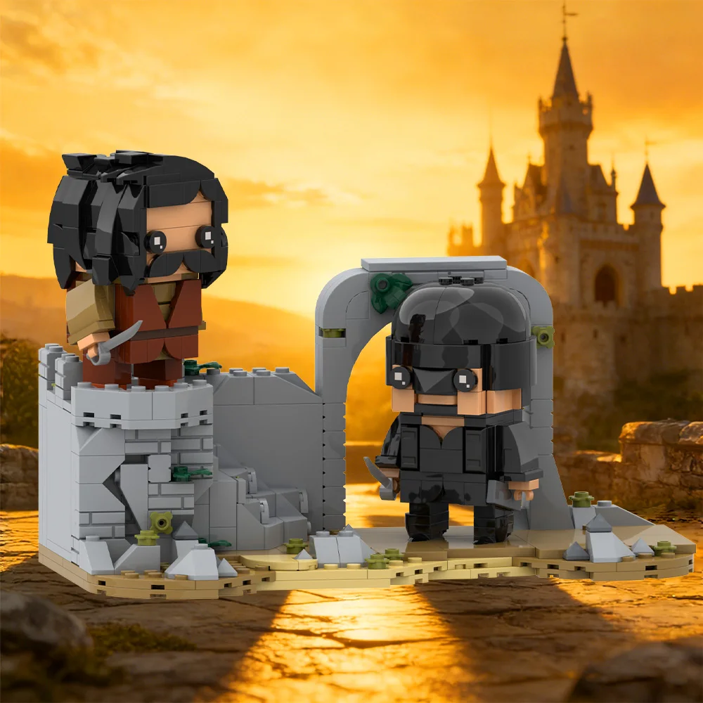 MOC The Princess Bride Westley Fights Inigo Building Blocks Model Westley Fights Inigo Figure Bricks DIY Assembly Toys Kids Gift