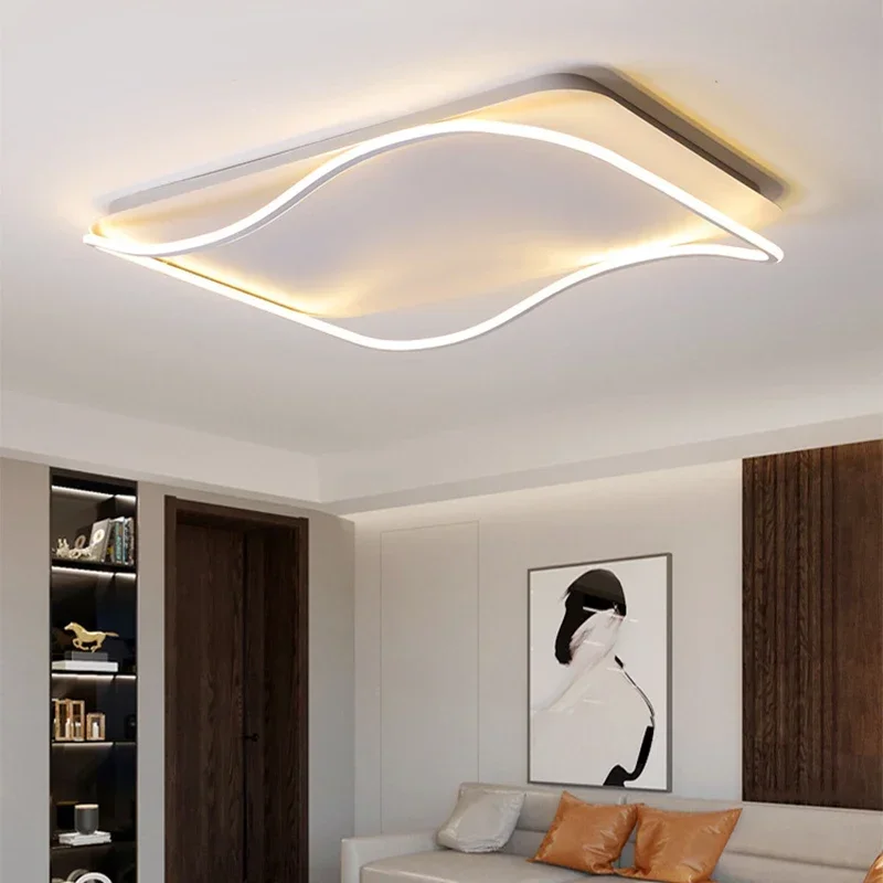 Moderna lampada da soffitto a LED semplice onda per soggiorno sala da pranzo camera da letto corridoio corridoio decorazioni per la casa apparecchio di illuminazione Lustre