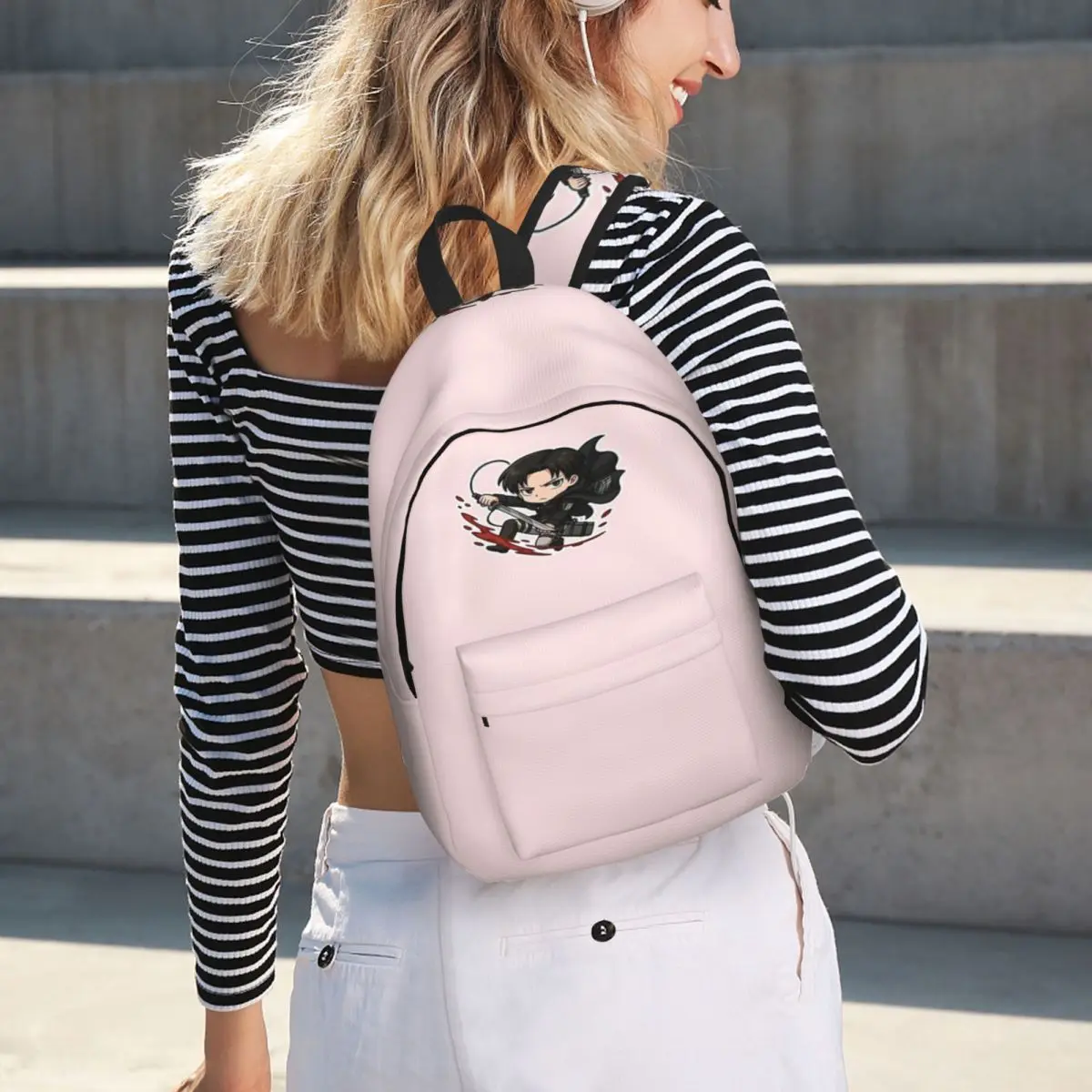 حقيبة ظهر قماشية بسيطة وأنيقة من Chibi Captain Sword-Wielding Scout Hero