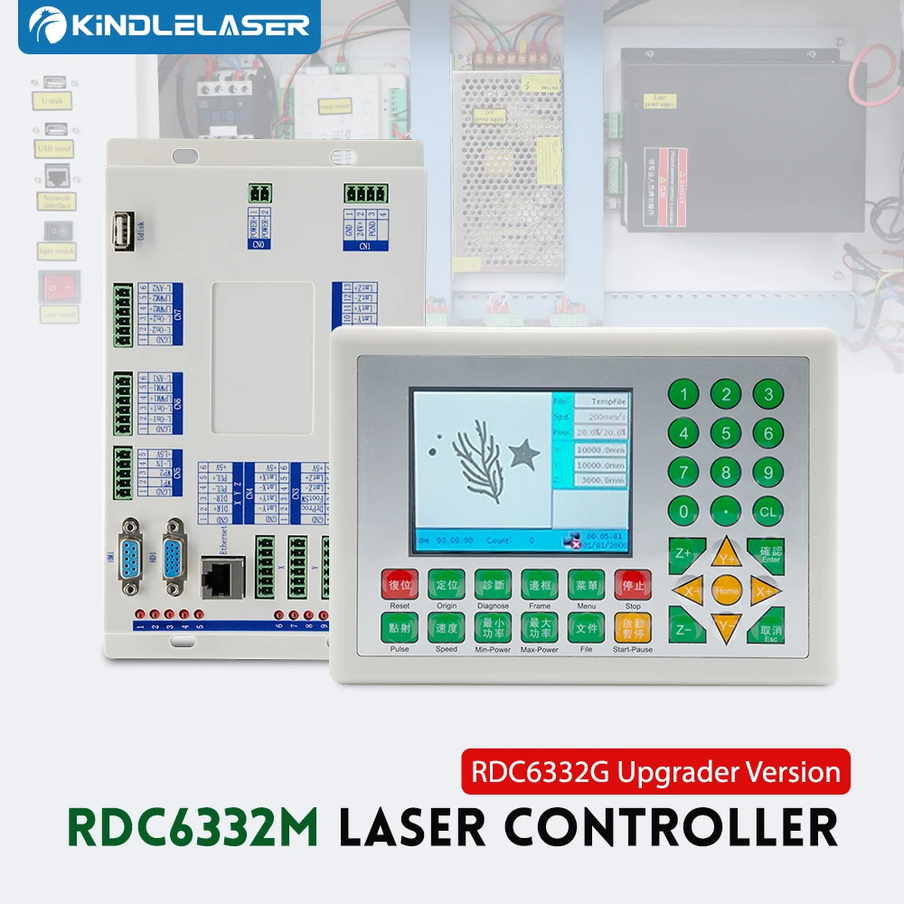 

KINDLELASER Ruida dr 6332M Co2 лазерный контроллер DSP для лазерной лампы 6332M