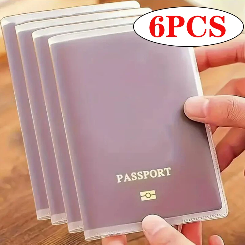 

6pcs Travel Waterproof Dirt Passport Holder Cover Wallet Transparent PVC ID Card Holders Business Credit Card Holder Case Pouch
