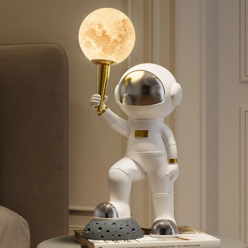 

Astronaut Moon Table Lamp for Bedroom Bedside Led Space Man Desk Lamps Atmosphere Night Light Children's Room Kids Birthday Gift