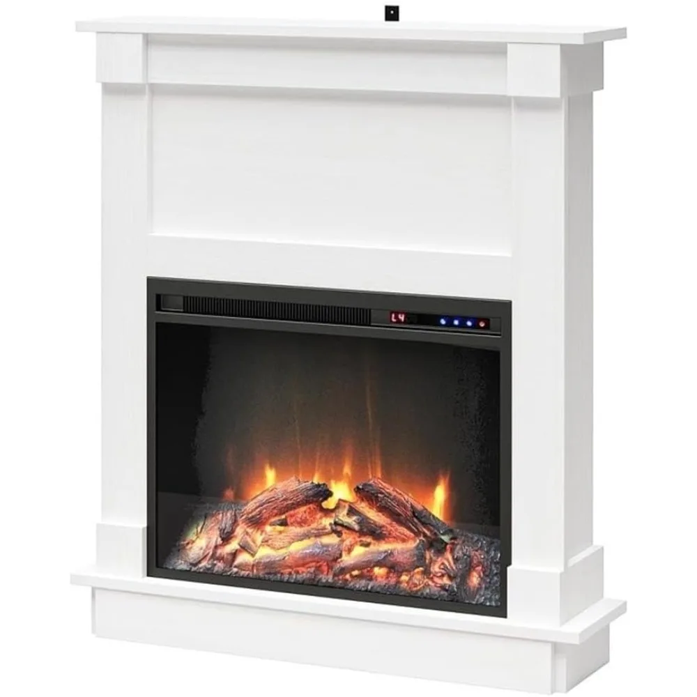 

Камин Ameriwood Home Ellsworth с каминкой, белый — уютный электрический обогреватель для дома и кухни, 400 кв. футов. Отопление, Remote Con