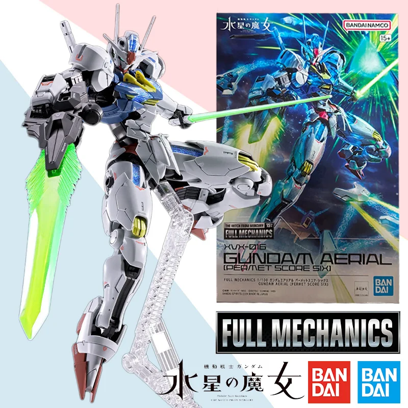 BANDAI Original FULL MECHANICS FM 1/100 Anime Mobile Suit AERIAL PERMET 6 GUNDAM Model Assembly Action Figure Toy Gifts for Kid